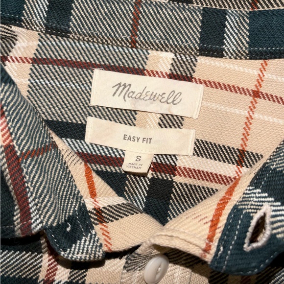 Madewell Twill Easy Fit Long Sleeve Shirt in Peterson Plaid Smokey Spruce - Picture 2 of 9